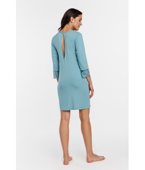 Camisón largo micromodal azul de pie